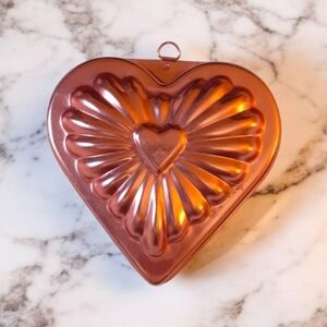 ♡Vintage Copper Heart Jello Mold